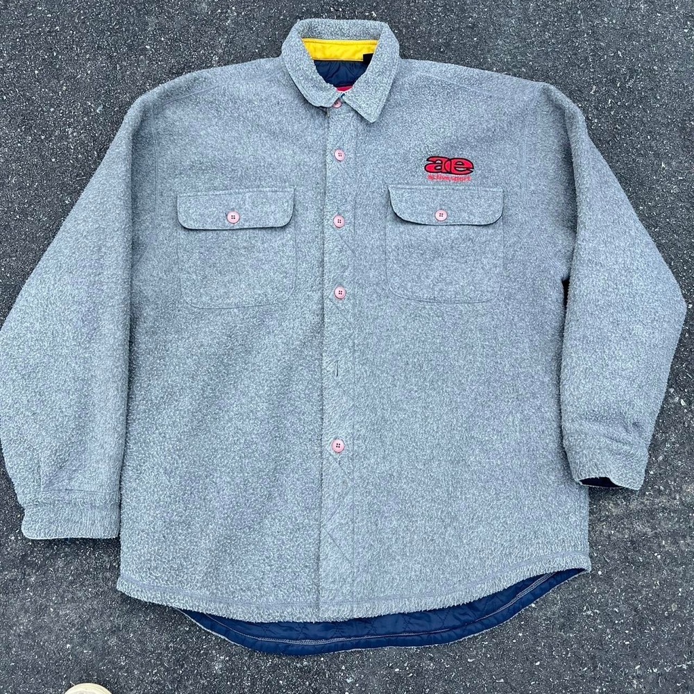 1990s American Eagle Fleece Button Up Jacket size XL